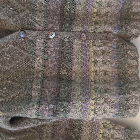 Sigrid Olsen Hand Knitted Silk Mix Button Down Granny'sCore Embellished Cardigan - Picture 3 of 10